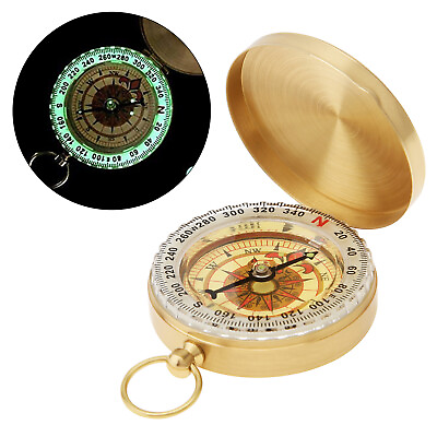 #ad Mini Copper Compass Waterproof Pocket Survival Compass Hiking Gear for Women Men $10.35