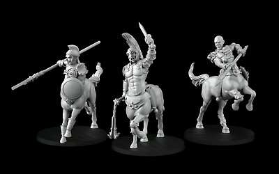 #ad 3 Centaur Warrior Miniatures By Crosslances Dungeons And Dragons Tabletop RPG $9.00