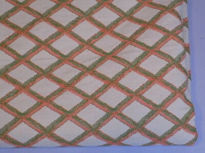 #ad Geometric Triangle Orange Green Beige Fabric Remnant Crafts Vintage 69 x 52quot; Old $24.99