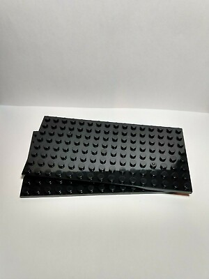 #ad New Plate Black 8X16 BasePlate #92438 — 2 Pieces — Compatible With Lego $9.95