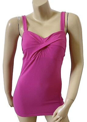#ad EXPRESS Sexy Stretch Womens Size Small Pink Sleeveless Shelf Bra Tank Top Shirt $11.99
