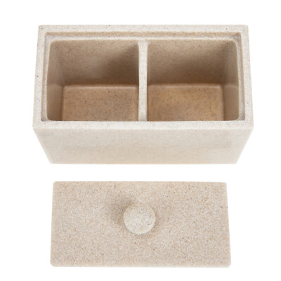 #ad Resin Cosmetic Cotton Storage Box Dresser Organizer Pad Holder $34.88