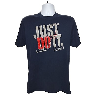 #ad Nike Men#x27;s Dri Fit Graphic T Shirt Size Medium Just Do It Train Navy Blue $16.02
