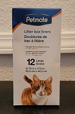 #ad Petmate Large Litter Pan Liners 12 Pack Clear 32quot;x17quot; $7.47