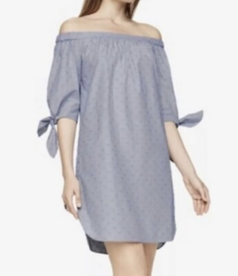 #ad BCBG Maxazria Cadence blue off shoulder dress size L $20.99