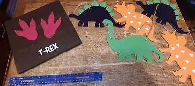 #ad T Rex foot w Wooden Dinosaur Banner Kids Wall Decor Hobby Lobby Garland 5 $15.00