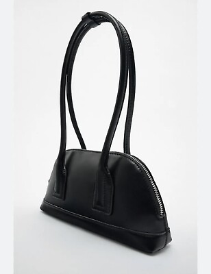 #ad Zara Womens Shoulder Bag black doble handles handbag minimalist lengthened bag $65.00