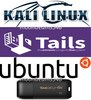 #ad Tails 6.2 Kali 2024.1 Ubuntu 24.04 Multiboot 32 Gb FAST 3.2 Live USB Linux $19.88