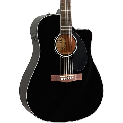 #ad Fender CD 60SCE Dreadnought Acoustic Electric Guitar Black $329.99