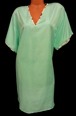 #ad *Gold Coast green v neck sheer women#x27;s short sleeve plus house dress top 2XL $12.99