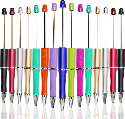 #ad 15Pcs Beadable Pens Bead Ballpoint Pens Diy Pens Cute Pens Cool Pens for Student $6.89