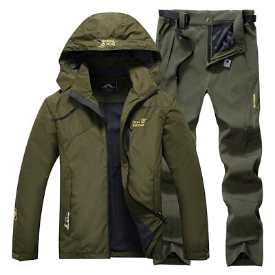 #ad New Waterproof Fishing Suit Set Thin Hooded Jacket Outdoor Breathable Quick Dry AU $97.34