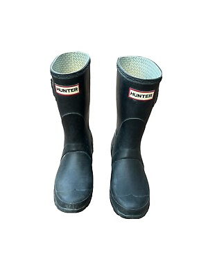 #ad HUNTER Ladies Women’s Original Insulated Short Wellington Boots Black Size 6 $60.00
