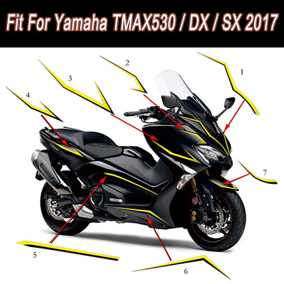 #ad 1 Set Colorful Motorcycle Body Reflective Stickers Fit For Yamaha TMAX530 DX SX $60.47