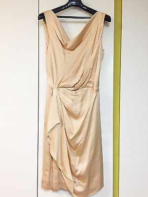 #ad J.Mendel NWT $2400 Drape Apricot Color Sleeveless Dress Size 4 Cocktail Luxury $325.00