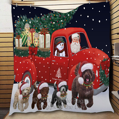 #ad Spanish Water Dog Bedding Coverlet Pets Comforter Polyester Christmas Quilt $142.99