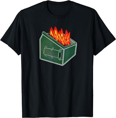#ad NWT Complete Dumpster Fire Trash Can Free Shipping T Shirt $22.99