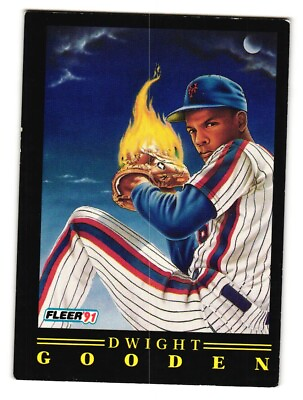 #ad 1991 Fleer Dwight Gooden 7 Flame Thrower New York Mets Baseball Card $1.89