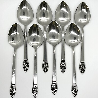 #ad Lot of 8 Oneida Community Vinland Oval Place Table Spoons Stainless Steel $31.48
