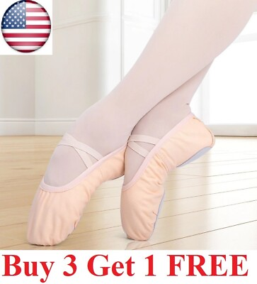#ad Toddler Girl amp; Adult Ballet Dance Split Sole Fashion # 1 Canvas Slipper Shoes $6.95