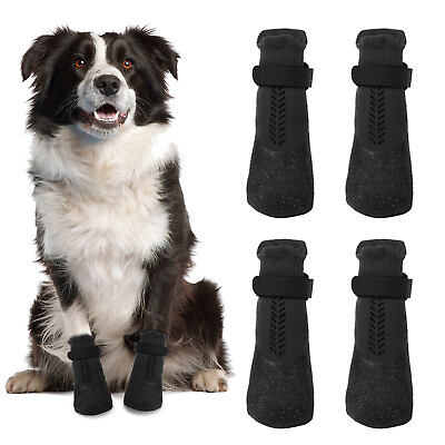 #ad 4pcs Anti Slip Dog Socks Outdoor Dog Boots Waterproof Dog Shoes Paw Protector $15.99