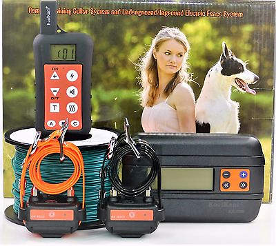 #ad Remote 2 Dog Training Collar In ground Electric Containment Fence System Combo $179.95