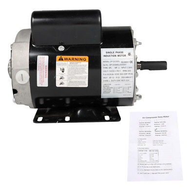 #ad Electric Motor 3 HP 3450 RPM Compressor Duty 56 Frame 1 Phase 115 230 Volts $124.26