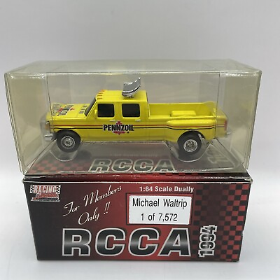 #ad 1:64 RCCA Michael Waltrip Pennzoil dually truck 1 Of 7572 Yellow $13.99
