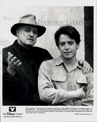 #ad 1990 Press Photo Actors Marlon Brando Matthew Broderick in quot;The Freshmanquot; $19.99
