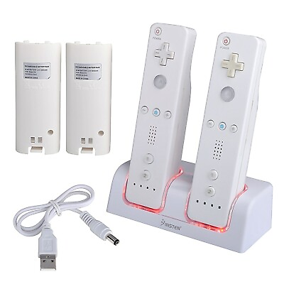 #ad Dual Charger Charging Dock Station 2 Battery For Wii Wii U Remote Controller $11.39