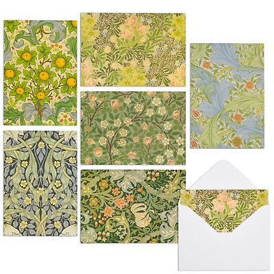 #ad 36 Pack Stationery Cards and Envelopes William Morris Floral Pattern 5x3.5 in $15.99