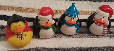 #ad Set of 4 Mini Christmas Halloween Holiday Rubber Duck Ducky $12.00