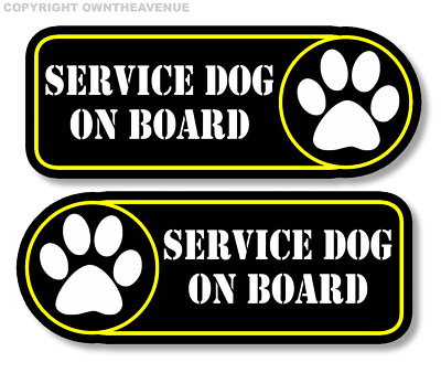 Service Dog On Board Sticker Decal 4quot; Left Right Facing Fender $3.89