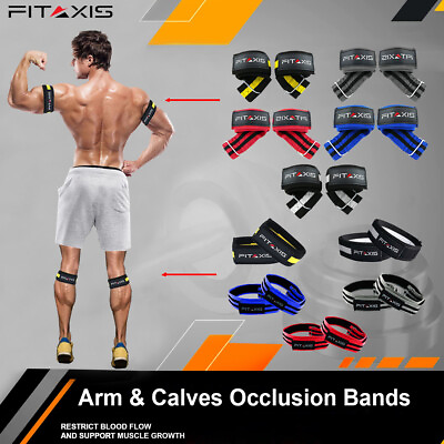 #ad Arms Training Occlusion BFR Bands Calves Blood Flow Restriction Muscle Straps $11.97