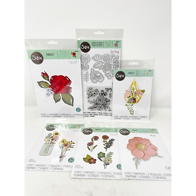 #ad Sizzix Crafts Card Making amp; Scrapbooking Bundle FLOWERS Thinlets Die Cuts Lot $37.49