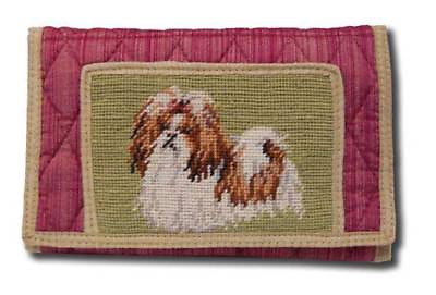 #ad Yorkshire Shih tzu Puppy Dog Large Handcrafted Wallet w Crossbody Strap $15.95