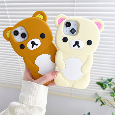 Cute Bear Cartoon Silicone Soft Phone Case Cover for iPhone 11 13 14 Pro Max $10.38