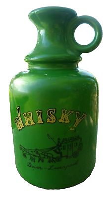 #ad Whisky Jug Dover Liverpool Green Music Box Made Japan Roll Out Barrel Vintage $14.99