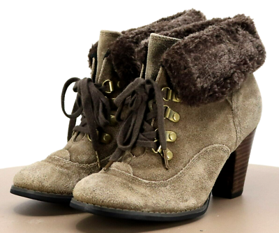 #ad Clarks Indigo Women#x27;s Heeled Booties Boots Size 5.5 Suede Brown Tan $32.00