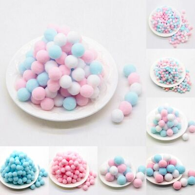 #ad Pink Blue White Pompoms Ball Craft Kid Wedding Soft Decoration Sew Pompom Ball $13.05