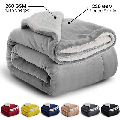 #ad Large Blanket Double Thick Soft Warm Bed Sofa Throw Blanket Double King Size $25.13