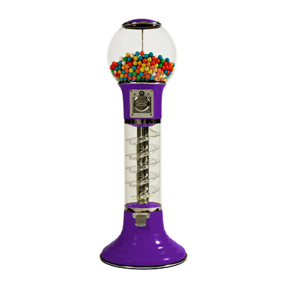 #ad Wiz Kid Spiral Gumball Machine Purple Clear Track Color 50 Cents Coin Mech $919.99