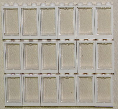 #ad LEGO 18 NEW 1 X 2 X 3 WHITE WINDOWS WITH GLASS TOWN HOUSE TRAIN PIECES $9.99