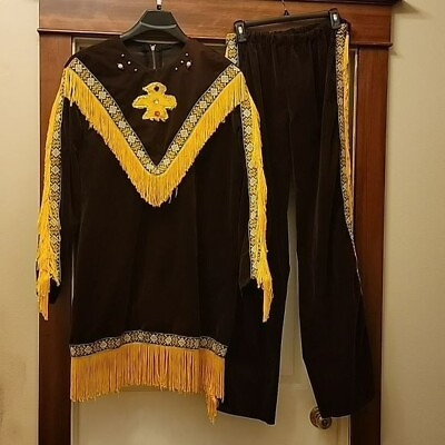 #ad Rubies Costume Native Top and Pants w Fringe amp; Beads L $29.00