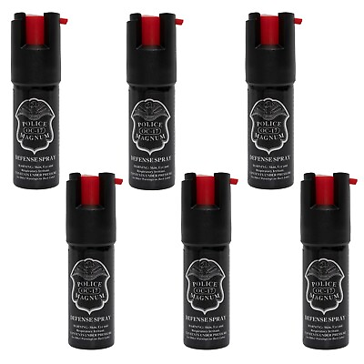 #ad Lot of 6 Police Magnum pepper spray 1 2oz unit safety lock self defense security $18.99