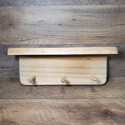 #ad Unfinished Wooden Three Peg Shaker Shelf NEW $11.99