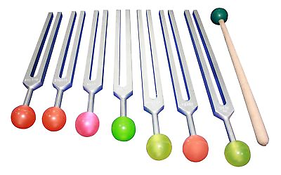 #ad Radical 6 Sacred Solfeggio Tuning forks with Colored Balls Pouch and Activator $110.67