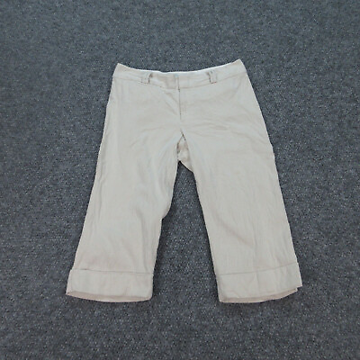 #ad Banana Republic Pants Womens 10 Beige White Striped Jackson Fit Cuffed Chino $15.57