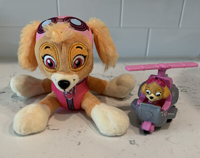 #ad Paw Patrol Skye Pink Small Floppy Soft Plush Stuffed Animal Dog Toy 8quot; Racer Car $14.39