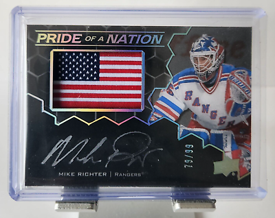 #ad 2020 21 UD Black Pride of a Nation 99 Mike Richter #PNA MR Patch auto card C $99.50
